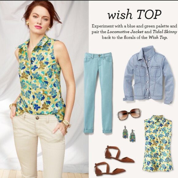 CAbi Limited Edition "Wish" Floral Sleeveless Peplum Blouse - Picture 4 of 14